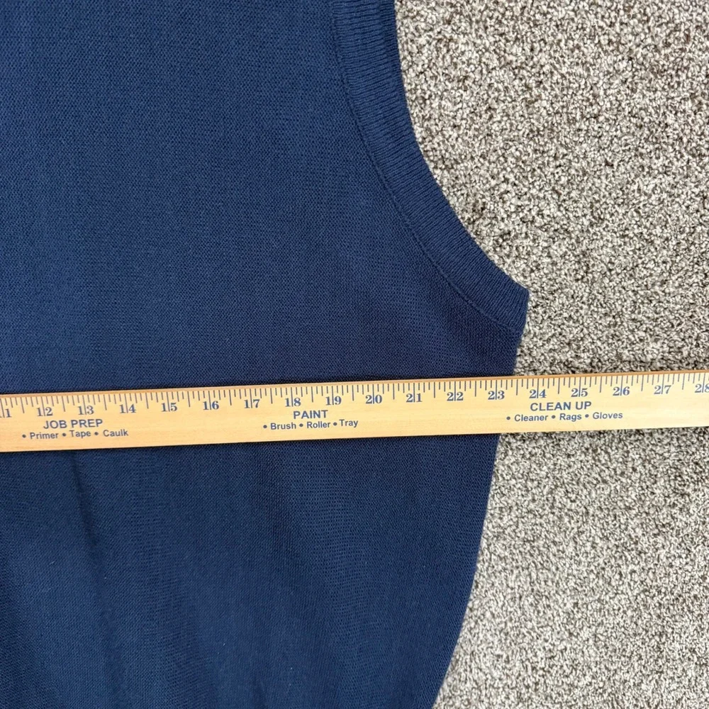 Vintage Izod Sweater Vest Mens XL Blue Acrylic V-Neck Golf Preppy Made In USA